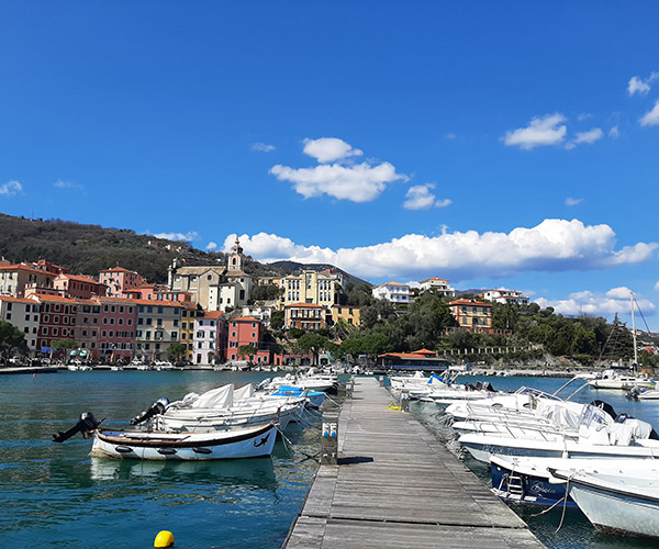 Photo of the small port of the village of Fezzano in Porto Venere