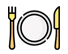 Flat and cutlery icon