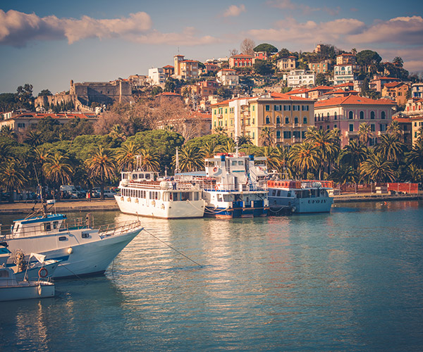 Photos of the ferries docked along the La Spezia pier