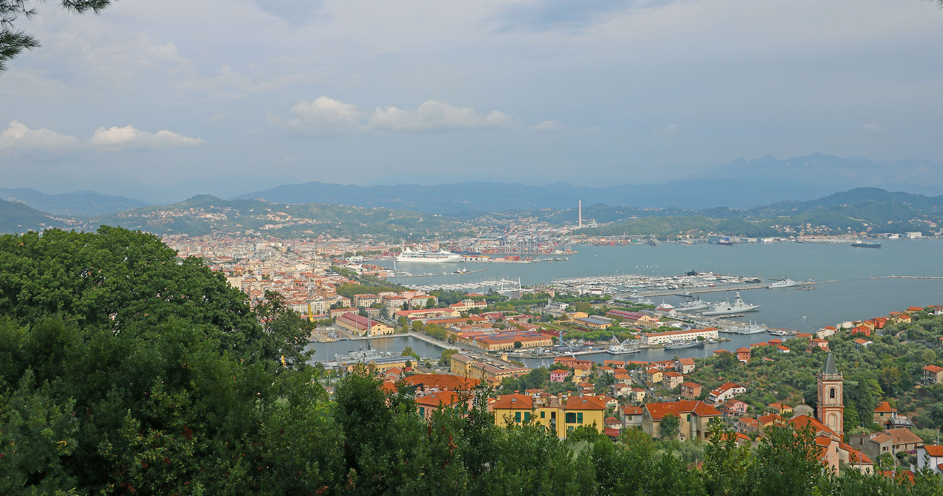 Panoramic view over the city of La Spezia
